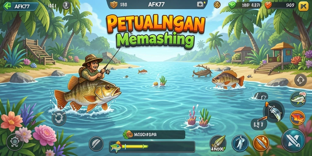 Gameplay memancing yang seru dan menantang di AFK77.