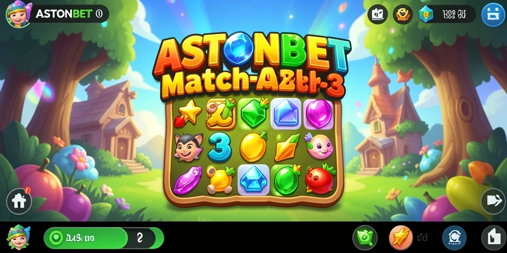 Tampilan gameplay seru dari game Match-3 ASTONBET.