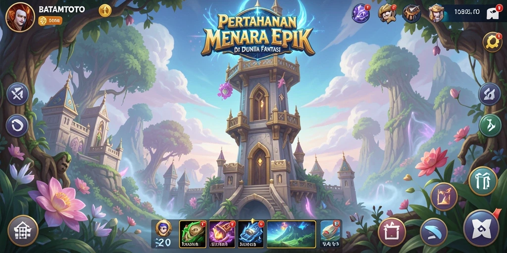 Tangkapan layar dari permainan Tower Defense BATAMTOTO yang mendebarkan.