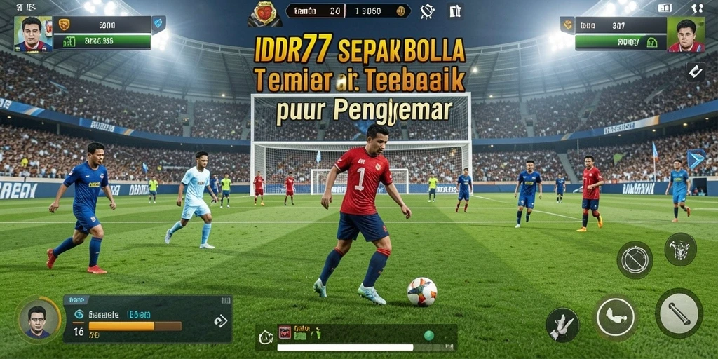 Tampilan gameplay seru dari IDR77 yang menampilkan aksi sepak bola.