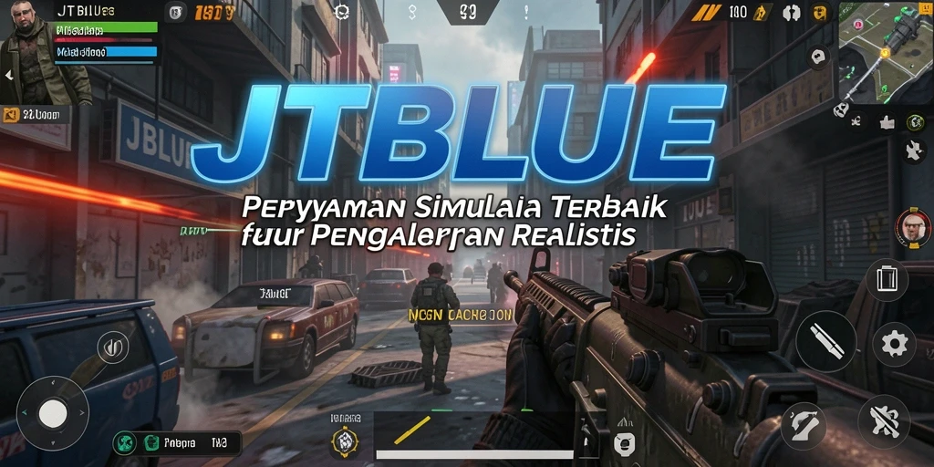 Screenshot utama JTBLUE menampilkan gameplay simulasi yang menarik dan realistis.