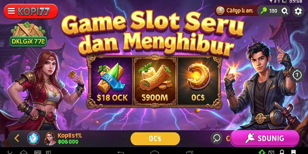 Tampilan gameplay KOPI77 yang memukau dan penuh warna.