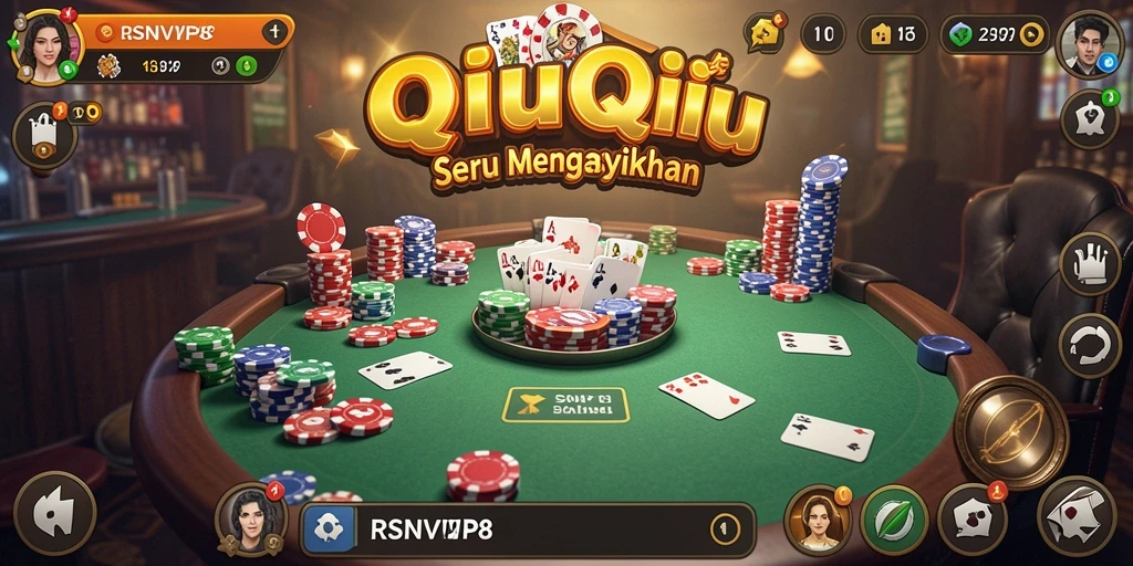 Gameplay seru dari RSNVIP8 yang menampilkan pertarungan kartu QiuQiu.