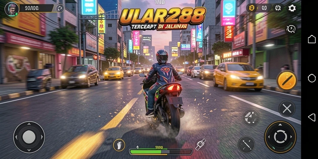 Gameplay seru dan mendebarkan dalam balapan motor.