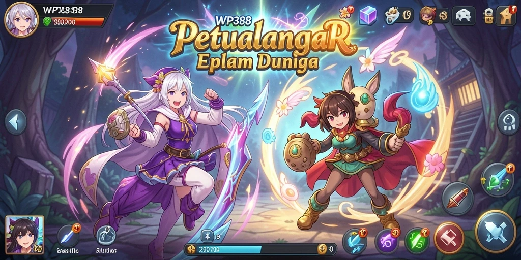 Tampilan gameplay WP888 menampilkan aksi seru karakter Anime.