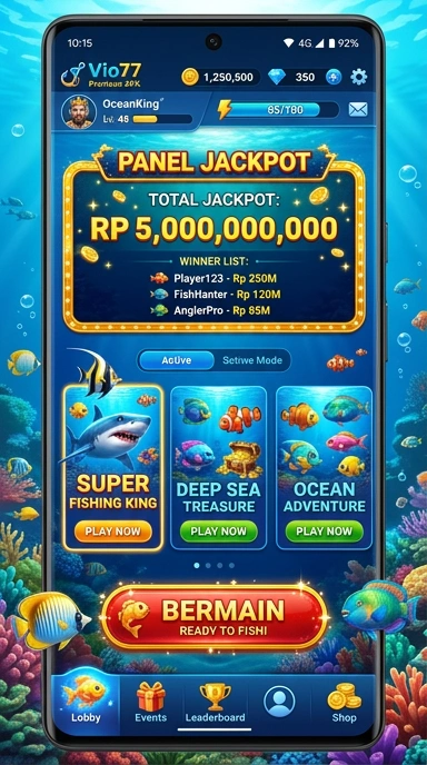 Tampilan beranda vio77 yang mudah dinavigasi.
